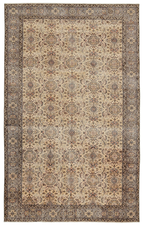Atina 15151 Beige Vintage Wool Handmade Area Rug 6'2" x 9'8"