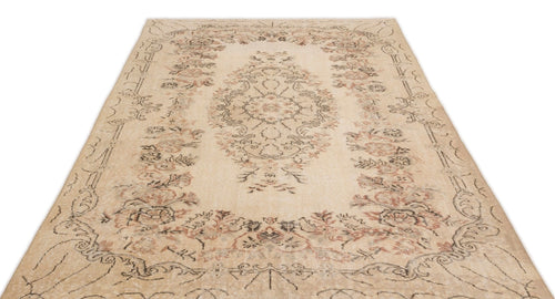 Atina 15164 Beige Vintage Wool Handmade Area Rug 5'9" x 9'10"