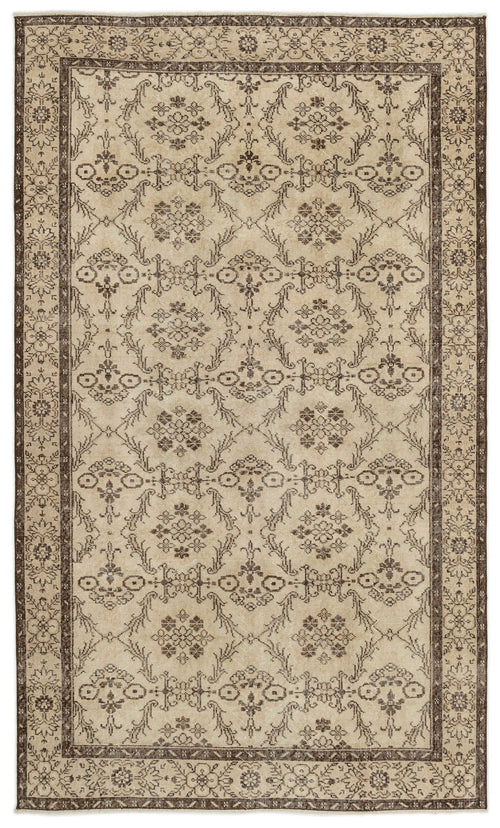 Atina 15171 Beige Vintage Wool Handmade Area Rug 5'5" x 8'10"