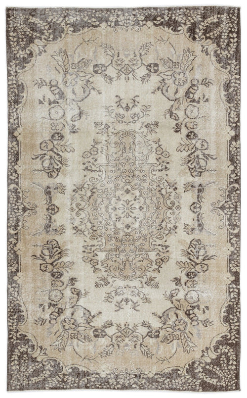 Atina 15180 Beige Vintage Wool Handmade Area Rug 5'5" x 8'9"