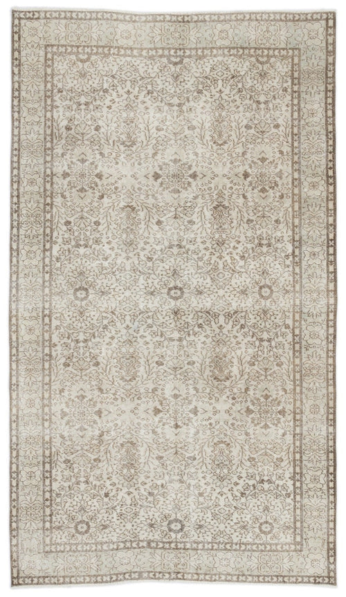 Atina 15188 Beige Vintage Wool Handmade Area Rug 5'6" x 9'4"
