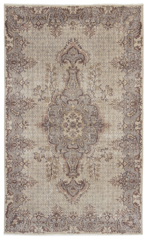 Atina 15196 Beige Vintage Wool Handmade Area Rug 5'3" x 8'10"