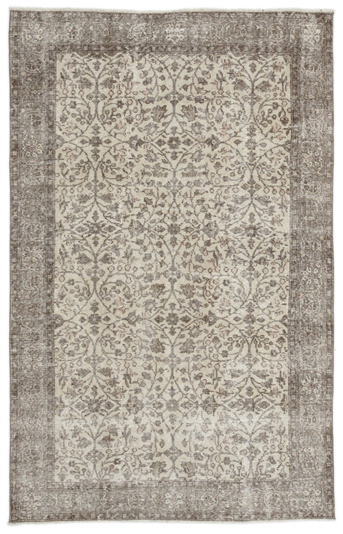 Atina 15236 Beige Vintage Wool Handmade Area Rug 5'9" x 9'5"