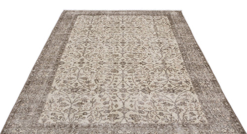 Atina 15236 Beige Vintage Wool Handmade Area Rug 5'9" x 9'5"