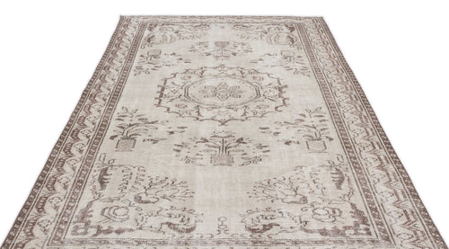 Atina 15257 Beige Vintage Wool Handmade Area Rug 5'11" x 9'9"