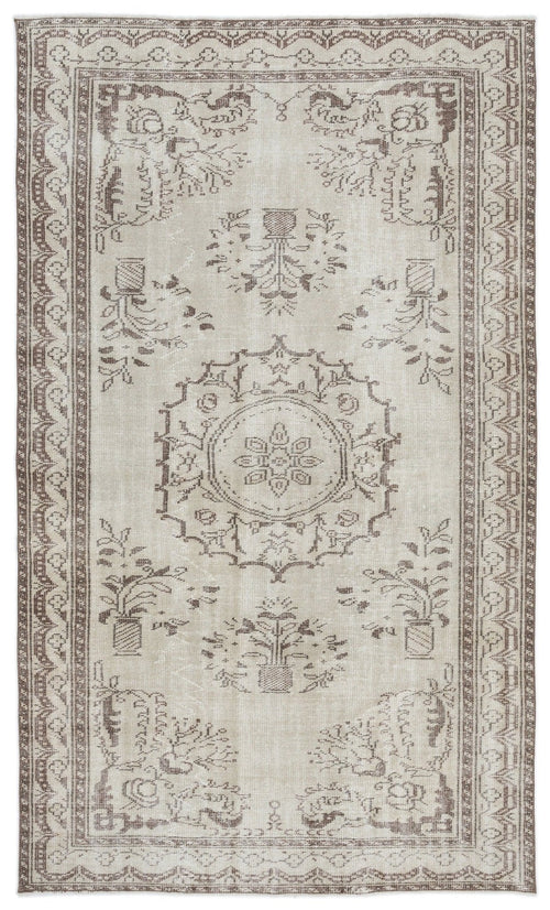 Atina 15257 Beige Vintage Wool Handmade Area Rug 5'11" x 9'9"