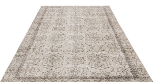 Atina 15365 Beige Vintage Wool Handmade Area Rug 6'2" x 8'11"