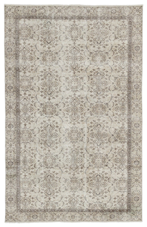 Atina 15365 Beige Vintage Wool Handmade Area Rug 6'2" x 8'11"