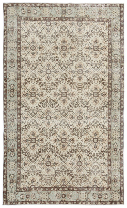 Atina 15610 Beige Vintage Wool Handmade Area Rug 5'7" x 9'6"