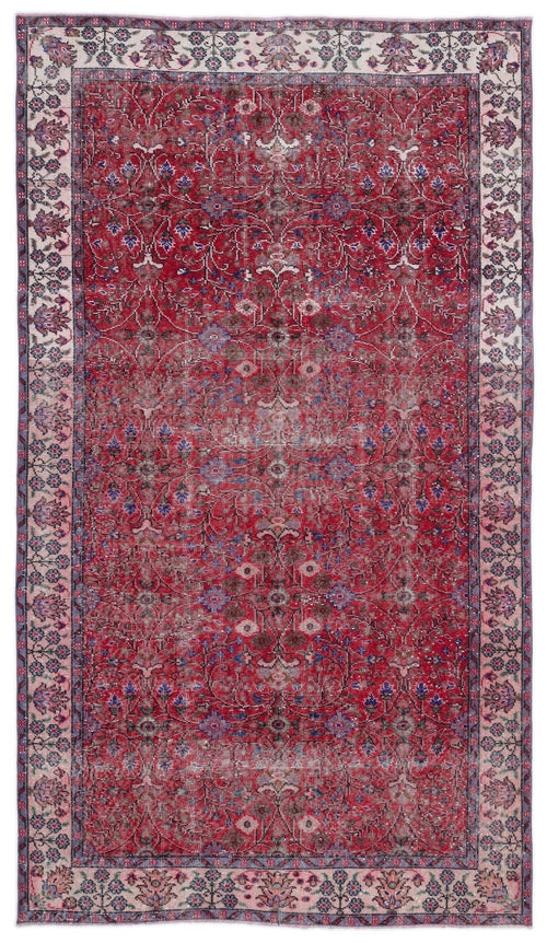 Atina 15682 Red Vintage Wool Handmade Area Rug 5'3" x 9'3"