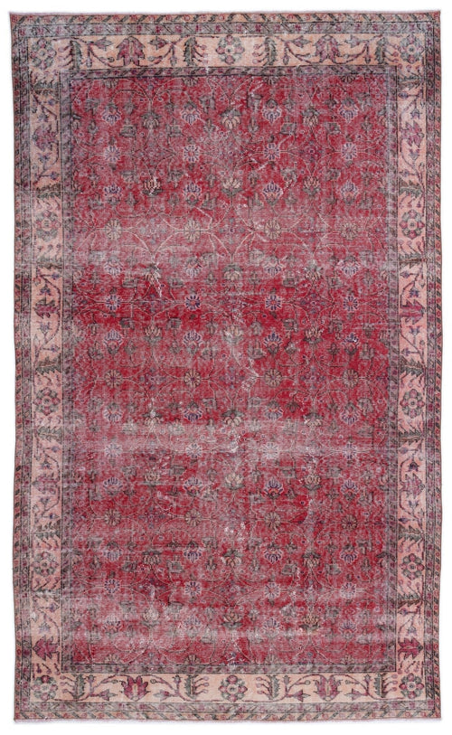 Atina 15762 Red Vintage Wool Handmade Area Rug 4'11" x 11'1"