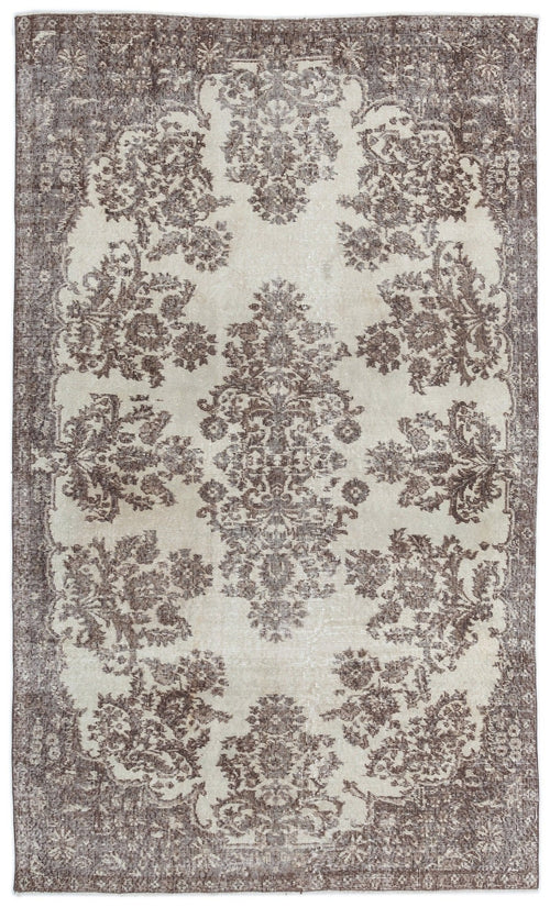 Atina 15770 Beige Vintage Wool Handmade Area Rug 5'6" x 9'2"