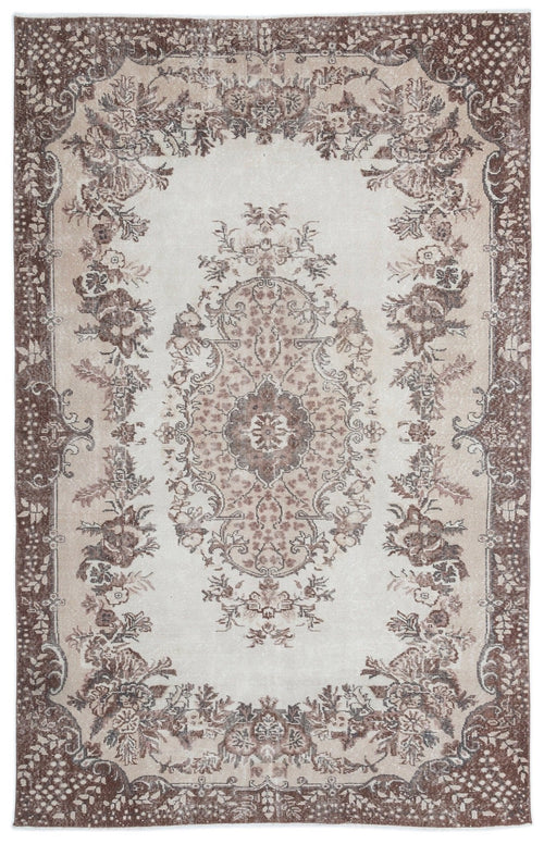 Atina 15773 Beige Vintage Wool Handmade Area Rug 6'5" x 10'2"