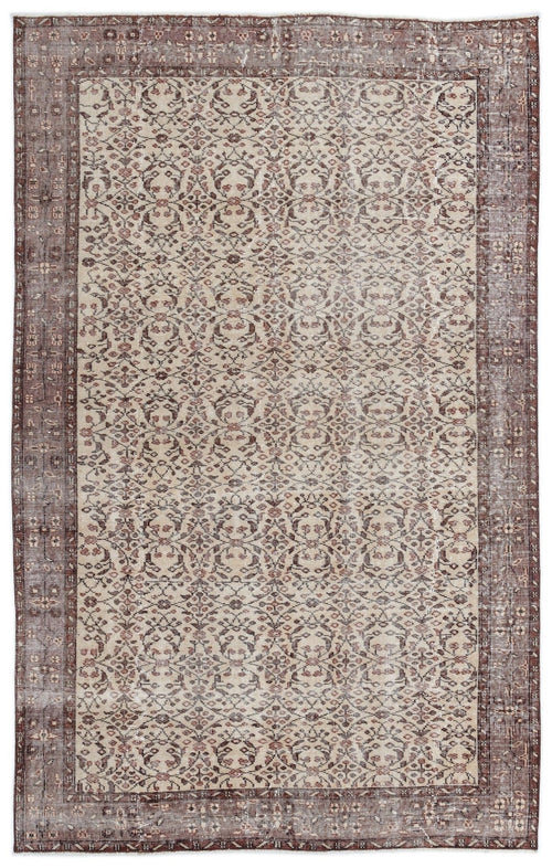 Atina 15786 Beige Vintage Wool Handmade Area Rug 5'3" x 8'8"