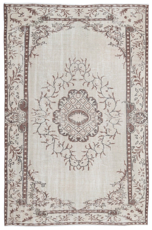 Atina 15787 Beige Vintage Wool Handmade Area Rug 5'11" x 9'1"