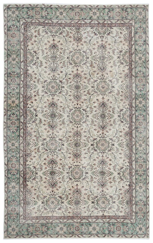 Atina 15790 Beige Vintage Wool Handmade Area Rug 5'6" x 8'9"