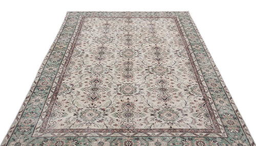 Atina 15790 Beige Vintage Wool Handmade Area Rug 5'6" x 8'9"