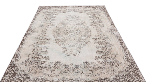 Atina 15824 Beige Vintage Wool Handmade Area Rug 5'8" x 9'2"