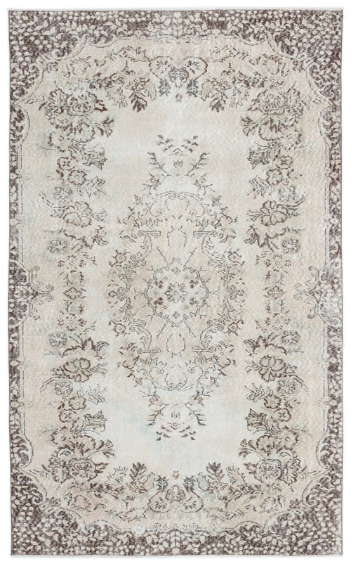 Atina 15824 Beige Vintage Wool Handmade Area Rug 5'8" x 9'2"