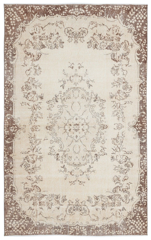 Atina 15851 Beige Vintage Wool Handmade Area Rug 6'0" x 9'7"