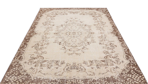 Atina 15851 Beige Vintage Wool Handmade Area Rug 6'0" x 9'7"