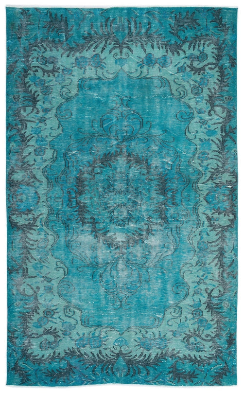 Atina 15875 Turquoise Vintage Wool Handmade Area Rug 5'11" x 9'7"