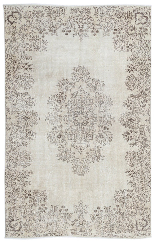 Atina 15914 Beige Vintage Wool Handmade Area Rug 5'6" x 8'9"