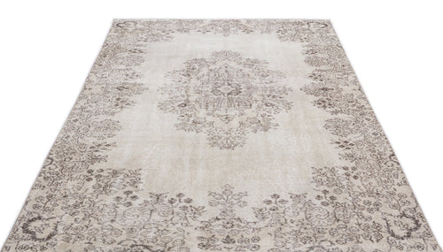 Atina 15914 Beige Vintage Wool Handmade Area Rug 5'6" x 8'9"