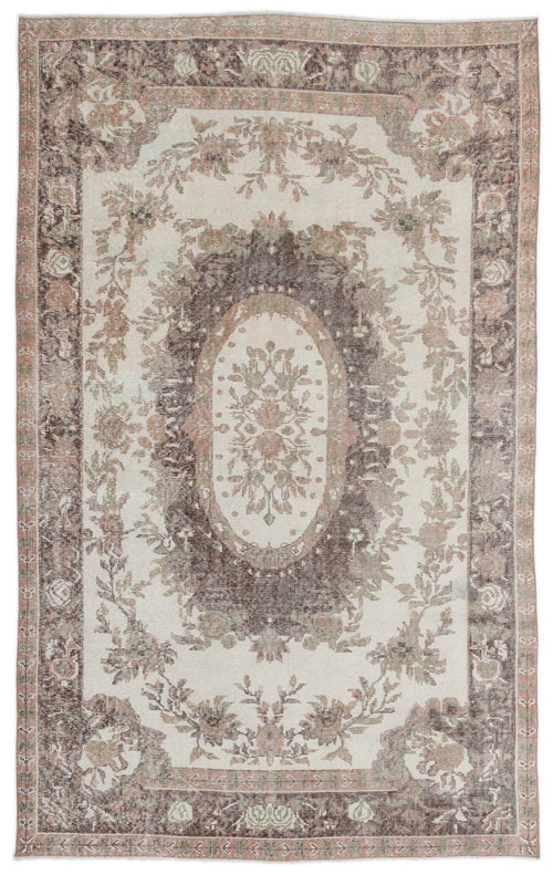 Atina 15918 Beige Vintage Wool Handmade Area Rug 5'8" x 9'1"