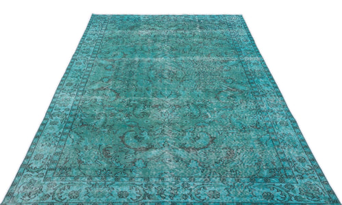 Atina 15940 Turquoise Vintage Wool Handmade Area Rug 5'5" x 9'3"