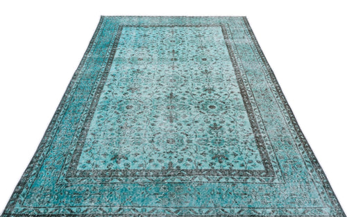 Atina 15944 Turquoise Vintage Wool Handmade Area Rug 4'11" x 8'3"