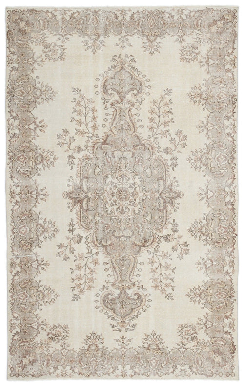 Atina 15962 Beige Vintage Wool Handmade Area Rug 5'9" x 9'2"