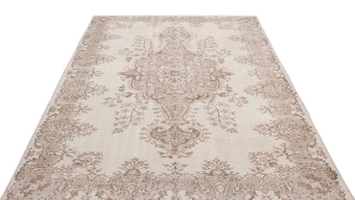 Atina 15962 Beige Vintage Wool Handmade Area Rug 5'9" x 9'2"