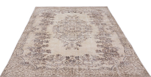 Atina 16196 Beige Vintage Wool Handmade Area Rug 5'7" x 8'9"