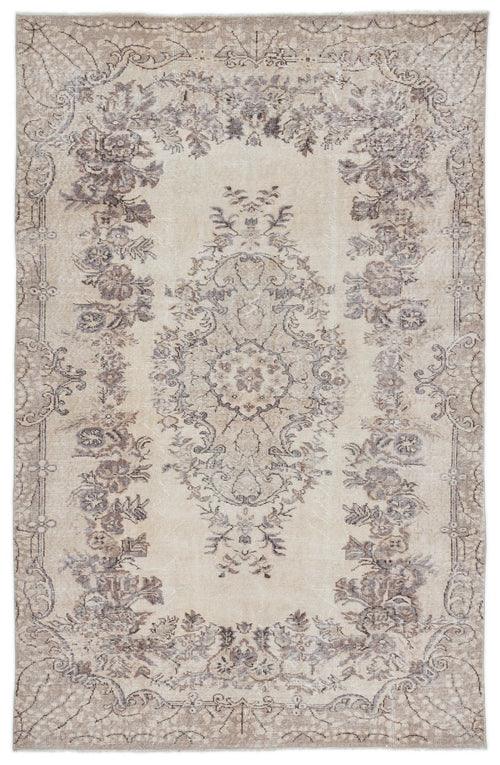 Atina 16196 Beige Vintage Wool Handmade Area Rug 5'7" x 8'9"