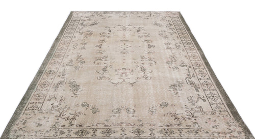 Atina 16310 Beige Vintage Wool Handmade Area Rug 5'11" x 9'2"