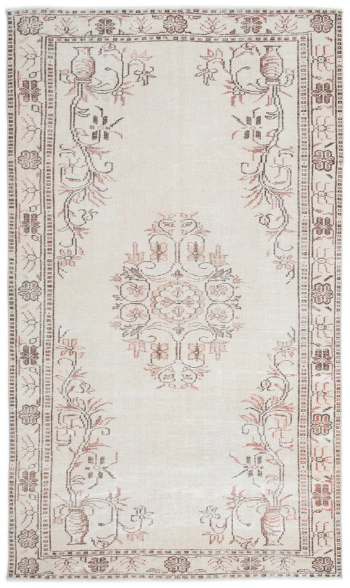 Atina 16367 Beige Vintage Wool Handmade Area Rug 5'5" x 9'3"