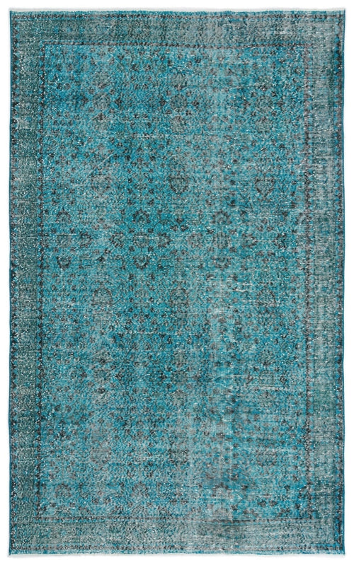 Atina 16552 Turquoise Vintage Wool Handmade Area Rug 5'6" x 8'11"