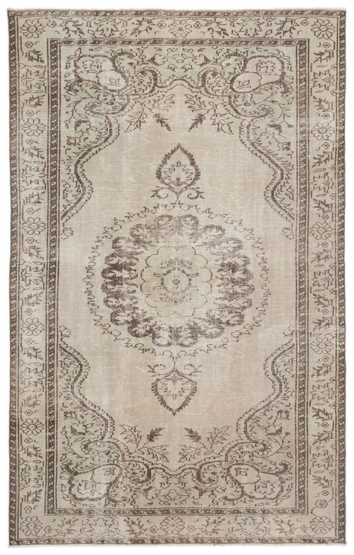 Atina 16673 Beige Vintage Wool Handmade Area Rug 5'10" x 9'5"