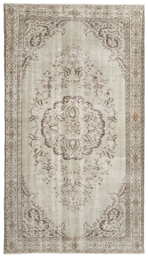 Atina 16676 Beige Vintage Wool Handmade Area Rug 5'5" x 9'6"