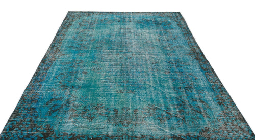 Atina 16739 Turquoise Vintage Wool Handmade Area Rug 6'2" x 9'4"