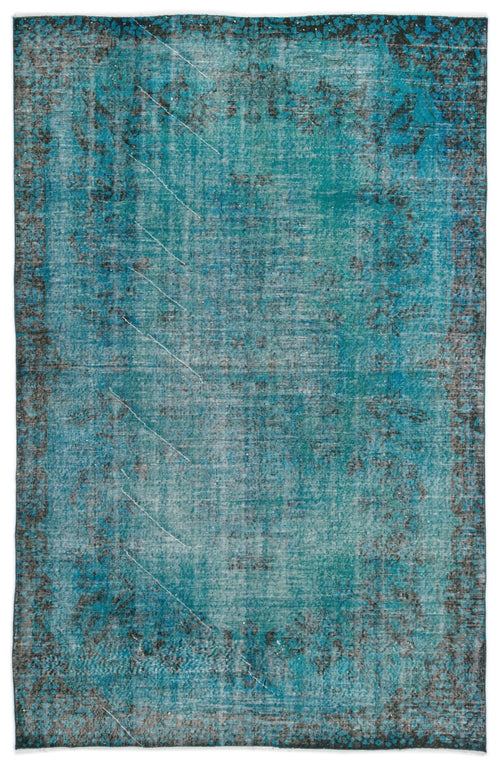 Atina 16739 Turquoise Vintage Wool Handmade Area Rug 6'2" x 9'4"