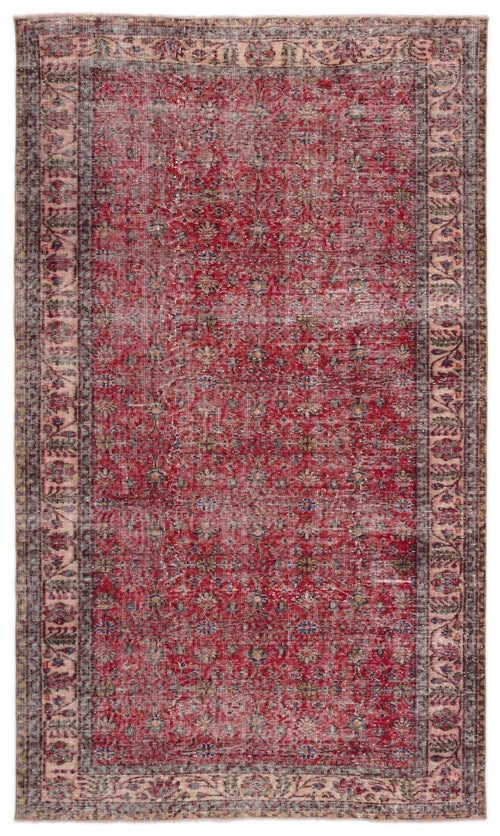 Atina 16766 Red Vintage Wool Handmade Area Rug 5'5" x 9'3"