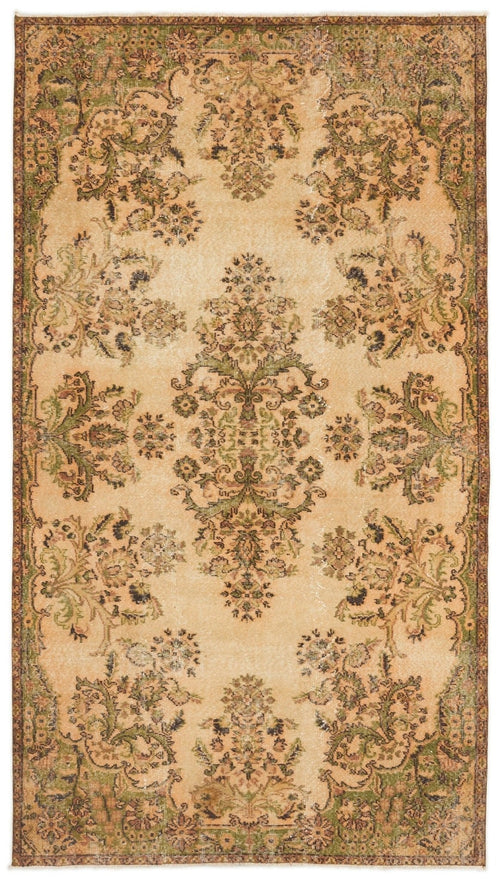 Atina 16873 Beige Vintage Wool Handmade Area Rug 5'0" x 9'2"