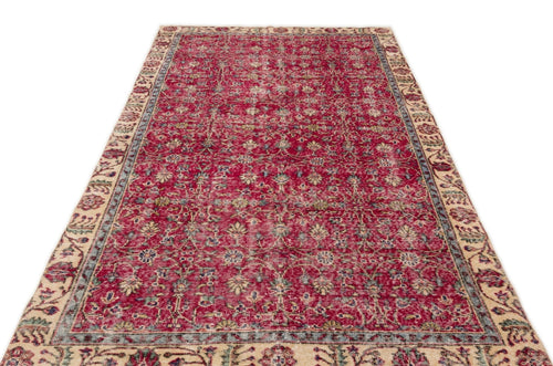 Atina 16901 Red Vintage Wool Handmade Area Rug 5'5" x 8'8"
