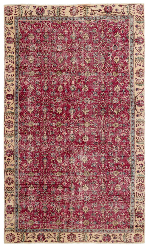 Atina 16901 Red Vintage Wool Handmade Area Rug 5'5" x 8'8"