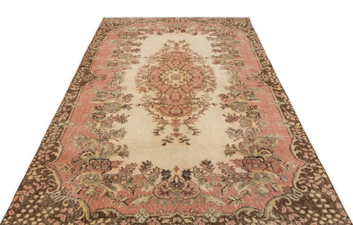 Atina 16926 Beige Vintage Wool Handmade Area Rug 5'6" x 9'3"