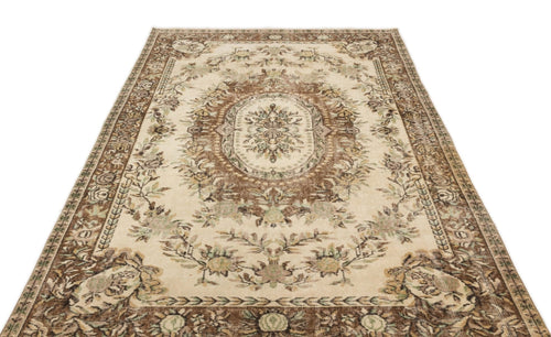 Atina 17102 Beige Vintage Wool Handmade Area Rug 5'7" x 8'9"