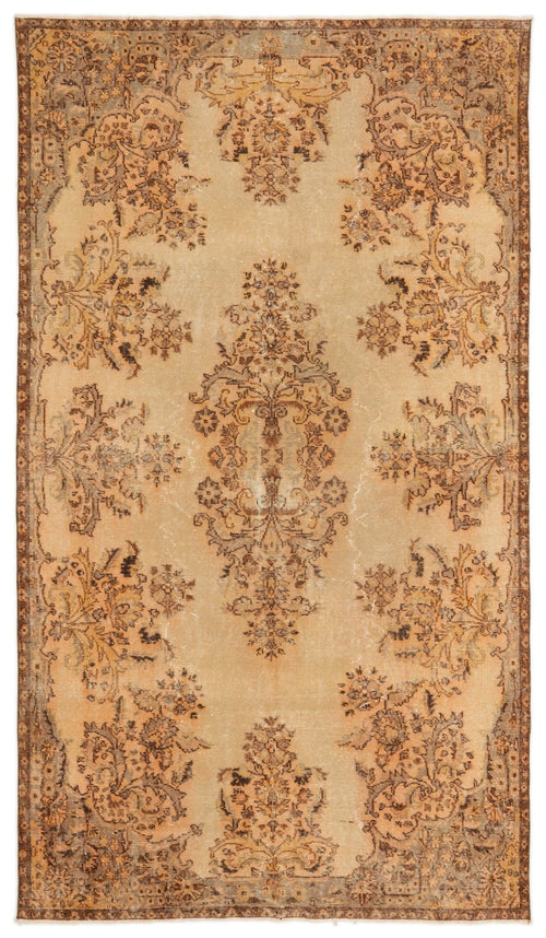 Atina 17105 Beige Vintage Wool Handmade Area Rug 6'1" x 9'5"