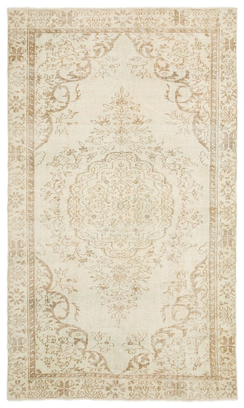 Atina 17118 Beige Vintage Wool Handmade Area Rug 5'6" x 9'5"